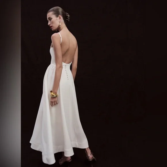Never Used Reformation Bonie Dress in Fior Di Latte - Picture 2 of 9